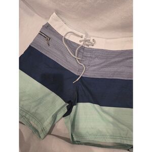 Amiani Men's Swim Shorts Colorblock Board Shorts Boardshorts Zip Pocket Size L